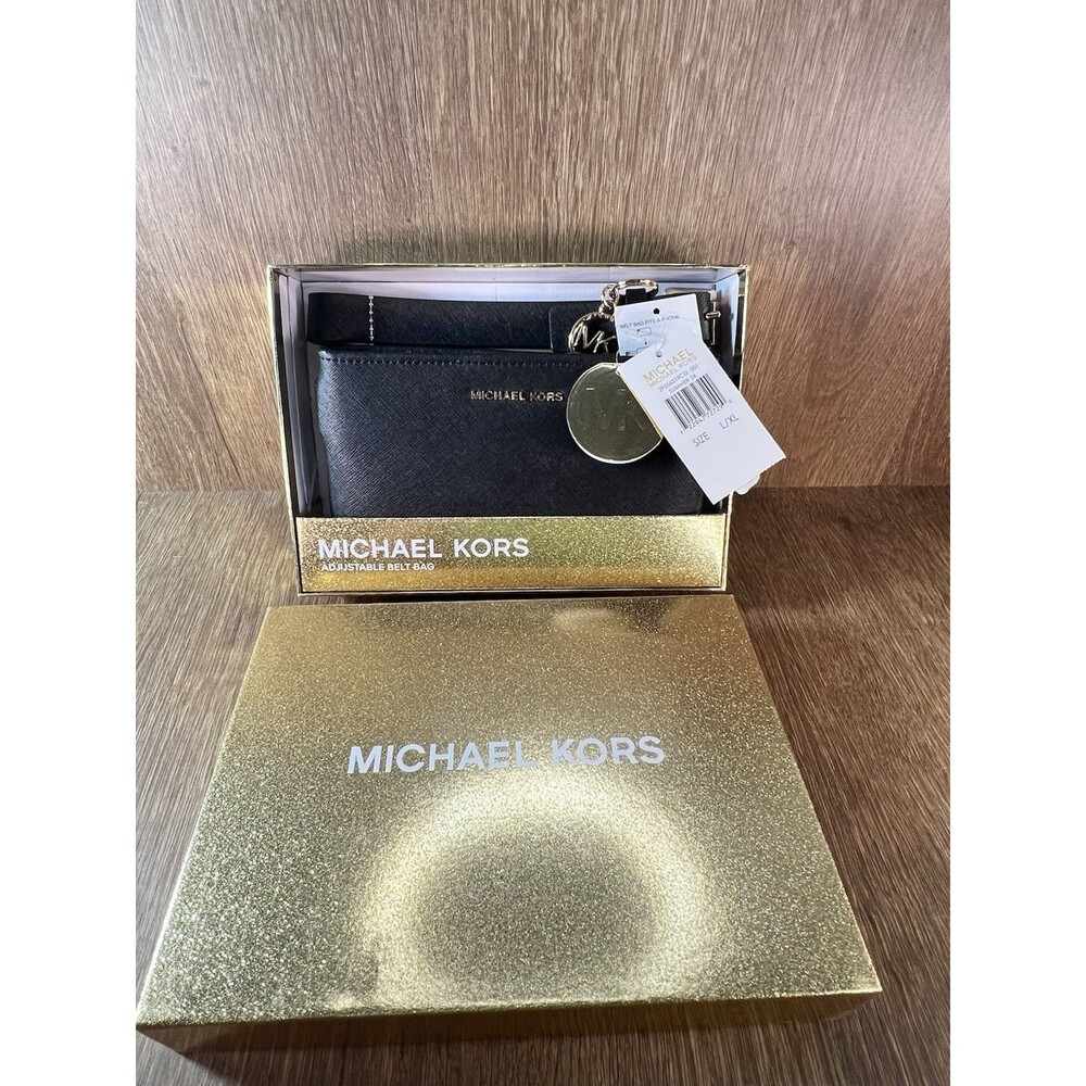 Michael Kors Adjustable Belt Bag S/M Black In Gift Box Original New